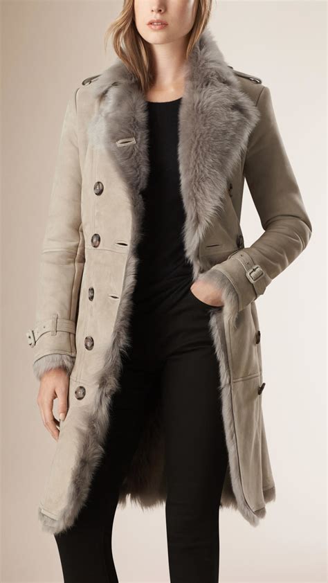 burberry short shearling trench coat|burberry trench coat original.